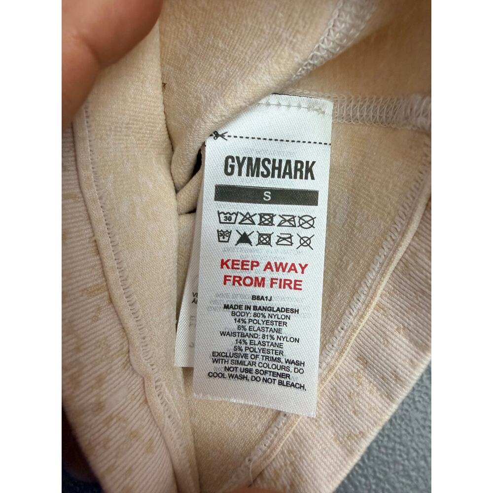 Gymshark Adapt Fleck Seamless Set XS Crop Top Shorts Coconut White NWT - Picture 4 of 8